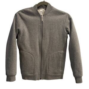 Ivivva Girls Size 8 Gray Fully Lined Full Zip Bomber Jacket Lululemon